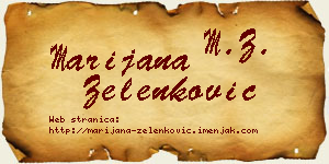 Marijana Zelenković vizit kartica